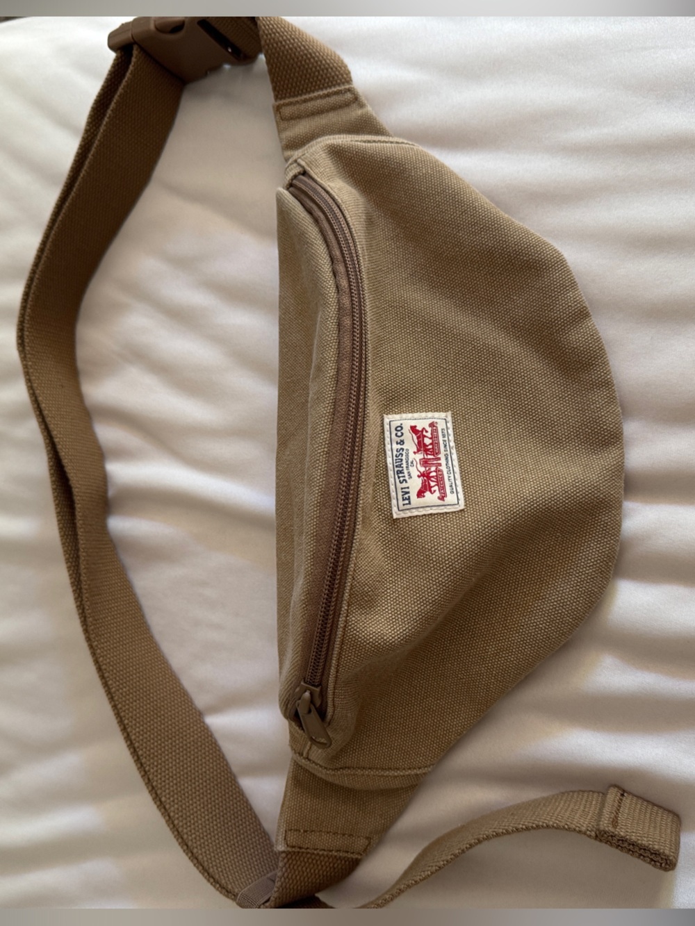 Levi's Tan Canvas Belt Bag with Logo Patch